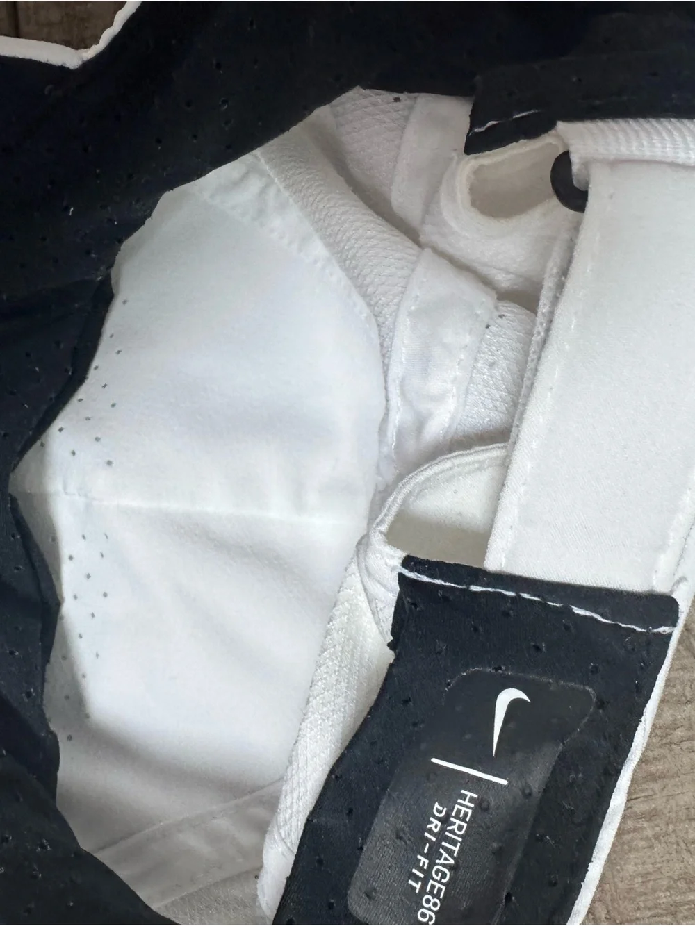 Nike White Baseball Cap with Black Swoosh